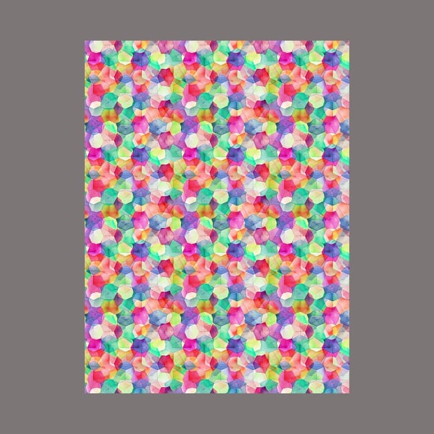 watercolor geometric pink blue yellow green by Remotextiles