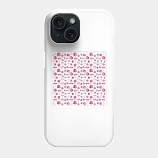 Red Mushrooms Pattern - White Phone Case