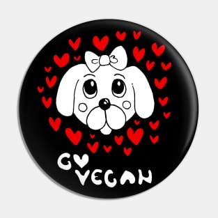 go vegan Pin