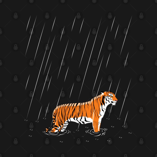 Tiger in the rain by albertocubatas