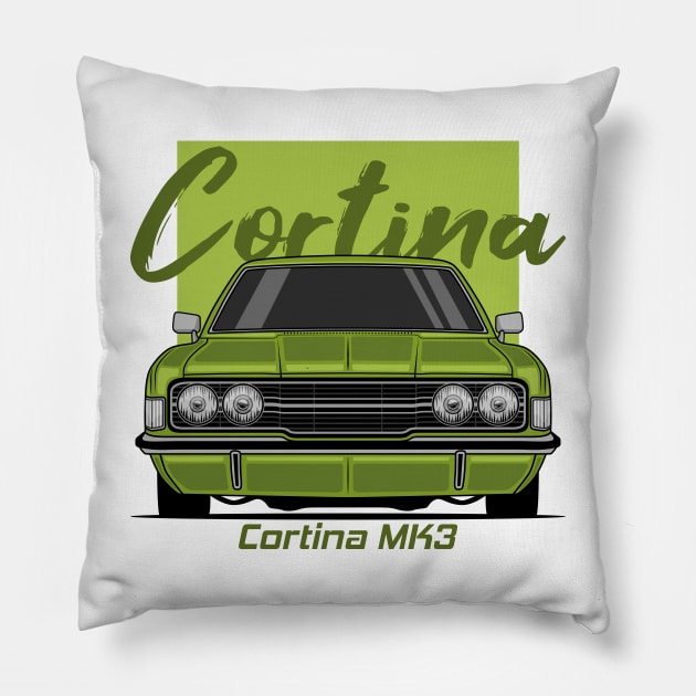 Front Green Cortina MK3 Classic Pillow by GoldenTuners