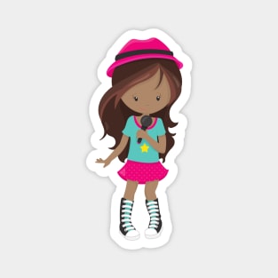 African American Girl, Rock Girl, Band Singer Magnet