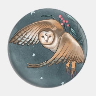 Flying Owl Art Pin