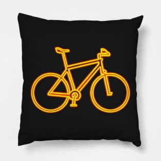 Orange Neon Bike Icon Pillow