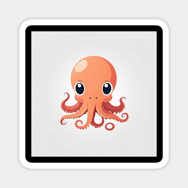Minimalistic Octopus Magnet by Mirokoth