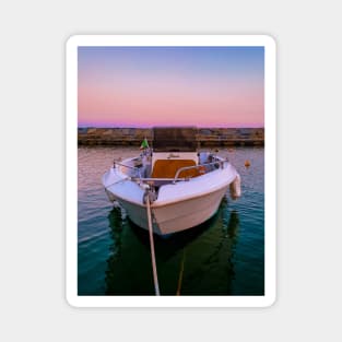 Summer Sunset Boat Seaport Italy Magnet