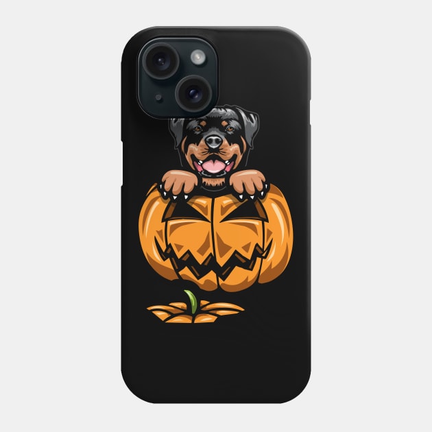 Halloween Rottweiler Pumpkin Phone Case by IPRINT