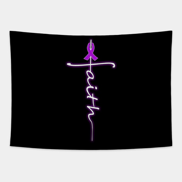 Faith Christian Alzheimers Awareness Peach Ribbon Warrior Tapestry by celsaclaudio506