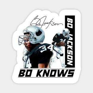 Bo Jackson Bo Knows Signature Vintage Legend Baseball Football Bootleg Rap Graphic Style Magnet