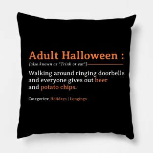 Adult Halloween Meaning - Dictionary Style Pillow