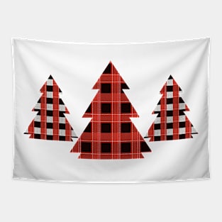 Buffalo Plaid Christmas Tree Design Tapestry