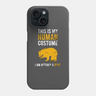 this is my human costume im actually a bear Phone Case