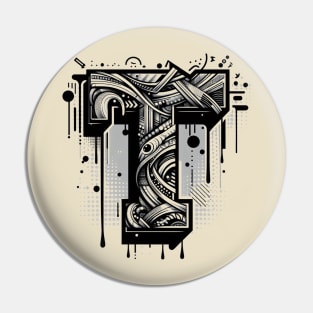 Letter T design graffity style Pin