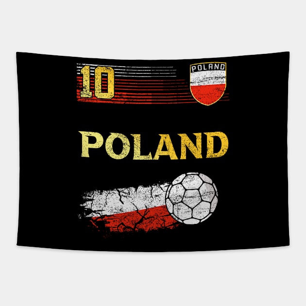 Poland Soccer Jersey Polish Flag Football Lovers Tapestry by TeeBlade