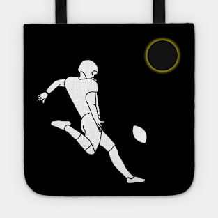 Total solar eclipse. Football player. Field goal. Tote