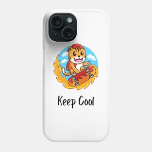 Keep Cool funny cat design Phone Case