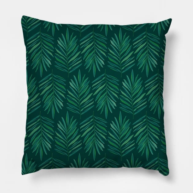 Vintage Palm Fronds Pillow by Modern Tropical