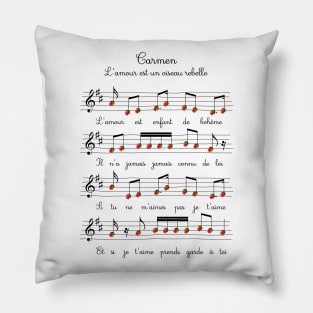 Carmen Opera Roses Music Sheet Artwork Georges Bizet Pillow