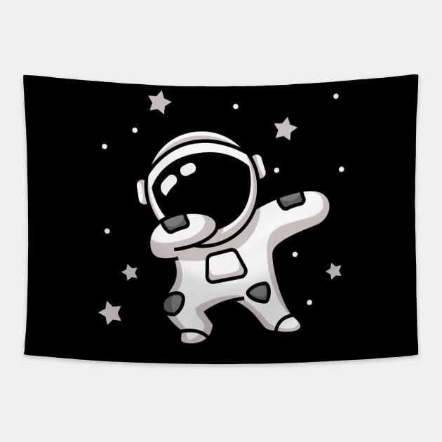 Cute Dabbing Astronaut Funny Space Kids Tapestry by Foxxy Merch