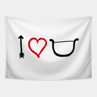 I love you bow arrow heart Cupid Valentine's day Tapestry