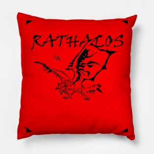 Rathalos Stile Black Pillow