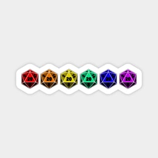 Rainbow D20 Dice Magnet