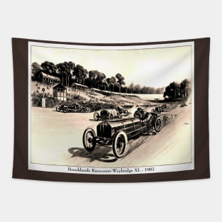 Brooklands Weybridge XL 1907 Auto Racing Print Tapestry