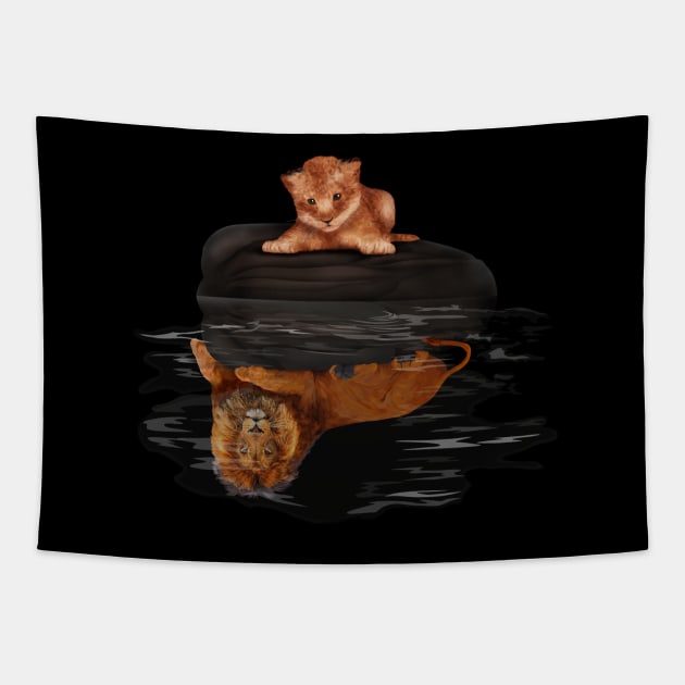 Cute Little Baby Simba lion Tapestry by Dezigner007