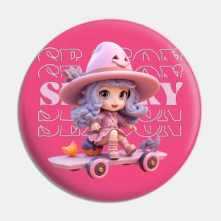 witch skateboarding Pin