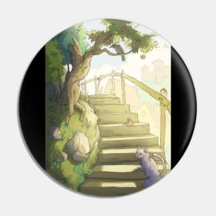 Cat on a steps Pin