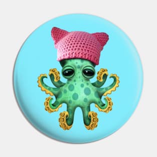 Cute Baby Octopus Wearing Pussy Hat Pin