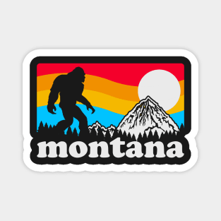 Montana Bigfoot, Sasqautch Montana Mountains, Hiking Retro Yeti Yowi Cryptidcore Magnet