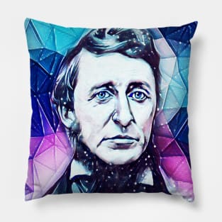 Henry David Thoreau Snowy Portrait | Henry David Thoreau Artwork 5 Pillow