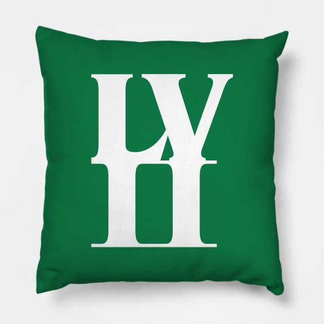 Love Park LVII (White Text) Pillow by GloopTrekker