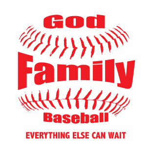 Christian Baseball Gift - God, Family Baseball T-Shirt