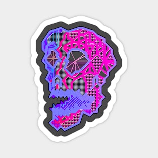 Skull Dark Teal and Dark Magenta Magnet