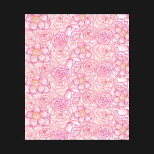 Pink Spring Flower Print by RuthMCreative