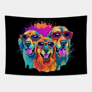 watercolor funny dog pack Tapestry