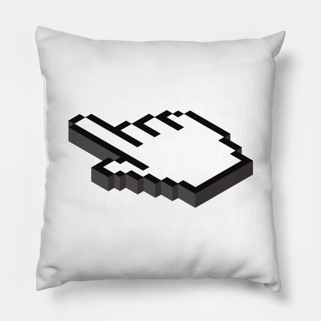 Isometric hand cursor clicking Pillow by All About Nerds