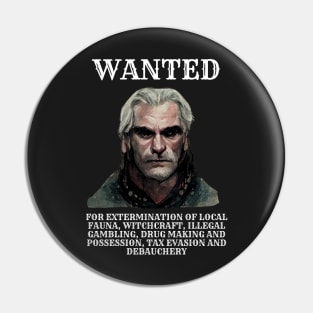 Wanted Poster - Black - Fantasy - Funny Witcher Pin