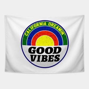 Good Vibes Colorful Rainbow Bright Happy Cute California Dreamin Tapestry