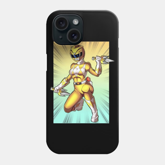 yellow ranger Phone Case by fancy ghost