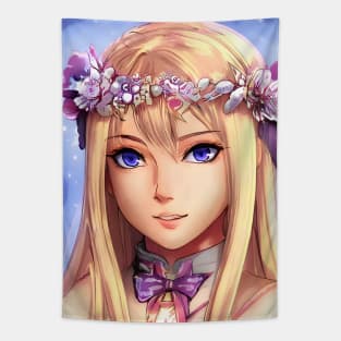 Blonde Anime Girl Tapestry