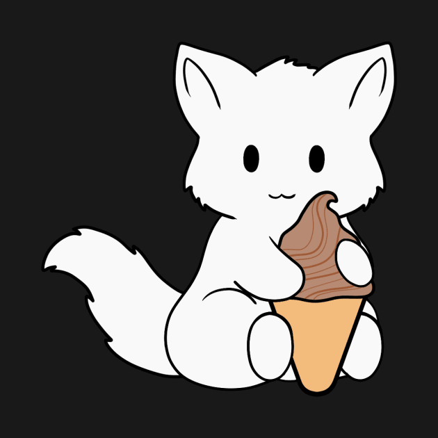 Chocolate Ice Cream White Fox by BiscuitSnack