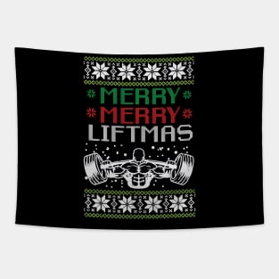 Merry Merry Liftmas Strongman T-Shirt Tapestry