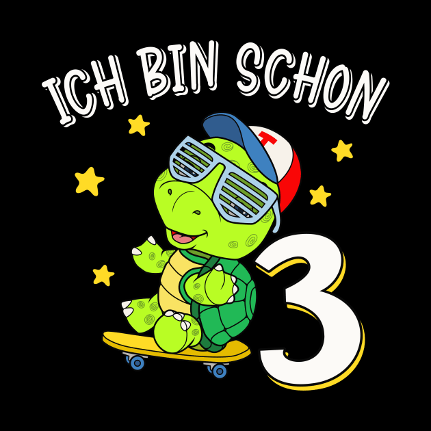 Coole Kinder Schildkröte 3. Geburtstag by Foxxy Merch