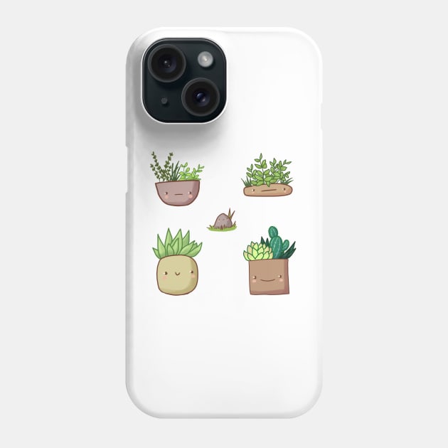 Cute plants with faces Phone Case by Mayarart