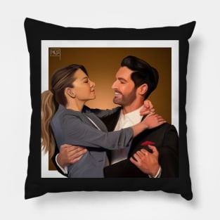 Lucifer and Chloe (Deckerstar) Print Pillow