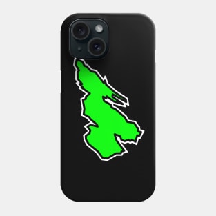 Salt Spring Island in a Simple Silhouette - Colourful Lime Green - Salt Spring Island Phone Case