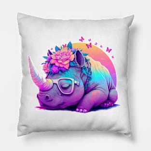 Sleeping Rhino Pillow